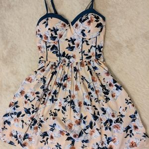 band of gypsies pink blue floral mini dress